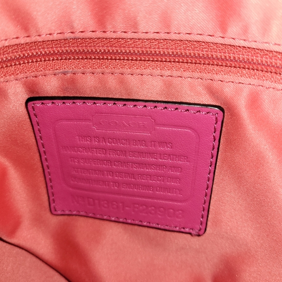 Coach Daisy Spectator Boho Shoulder Bag tan coral pink free shipping! - Picture 8 of 8